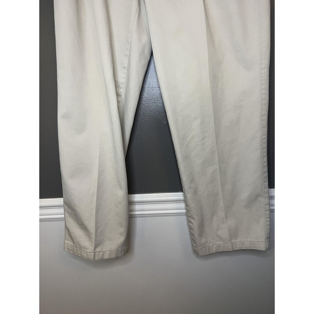 Flyers Chino Pants Mens 36x30 Khaki Pleated Front Cotton Twill Classic Fit - Picture 3 of 9